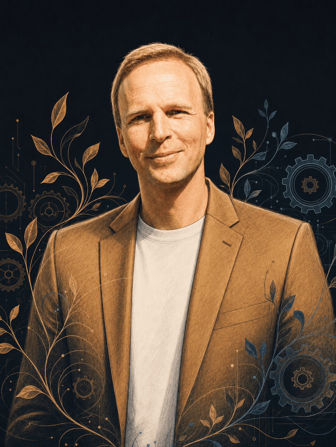 Illustriertes Porträt von Holger Dominik Steinbichler